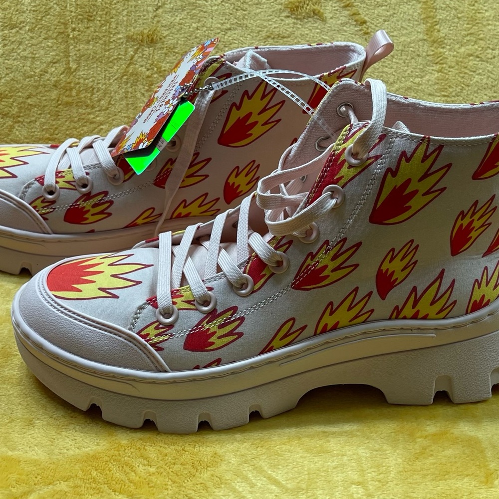 Skechers Canvas Signature Ricardo Cavolo Tin Platform Boots Womens Size 9